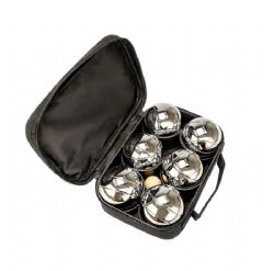 JEU DE PÉTANQUE - ARGENT AVEC SAC EN NYLON (PAQUET DE 6)
